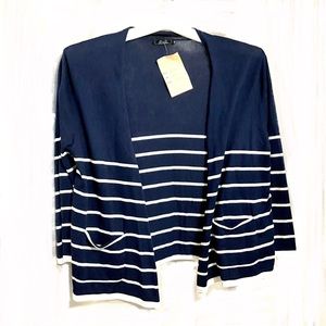 Women’s long Sleeve Navy with white Strips S/M
